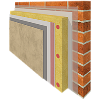 Фасадная теплоизоляция толщиной 50-200 мм